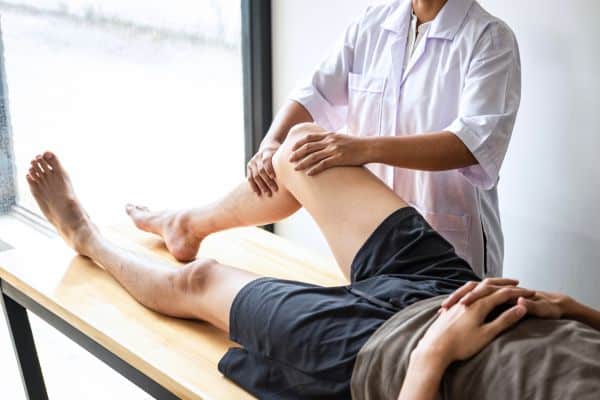 Initial acute phase injury management showing ice, compression, and elevation protocols