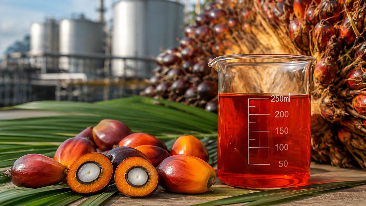 Palm oil storage tanks