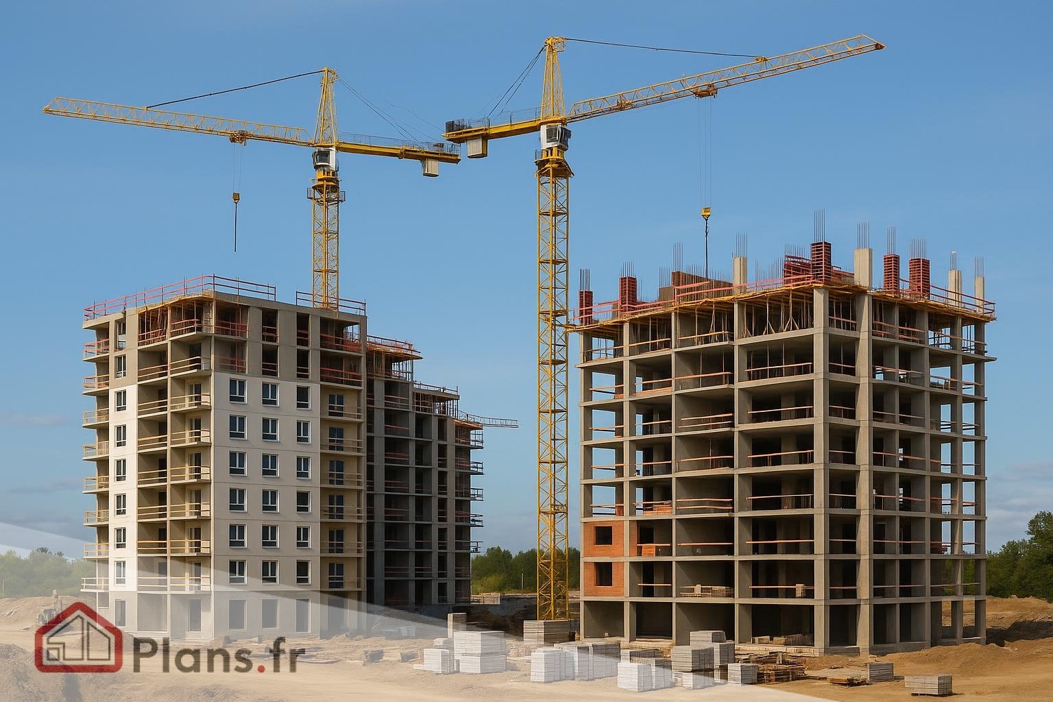 French housing construction site