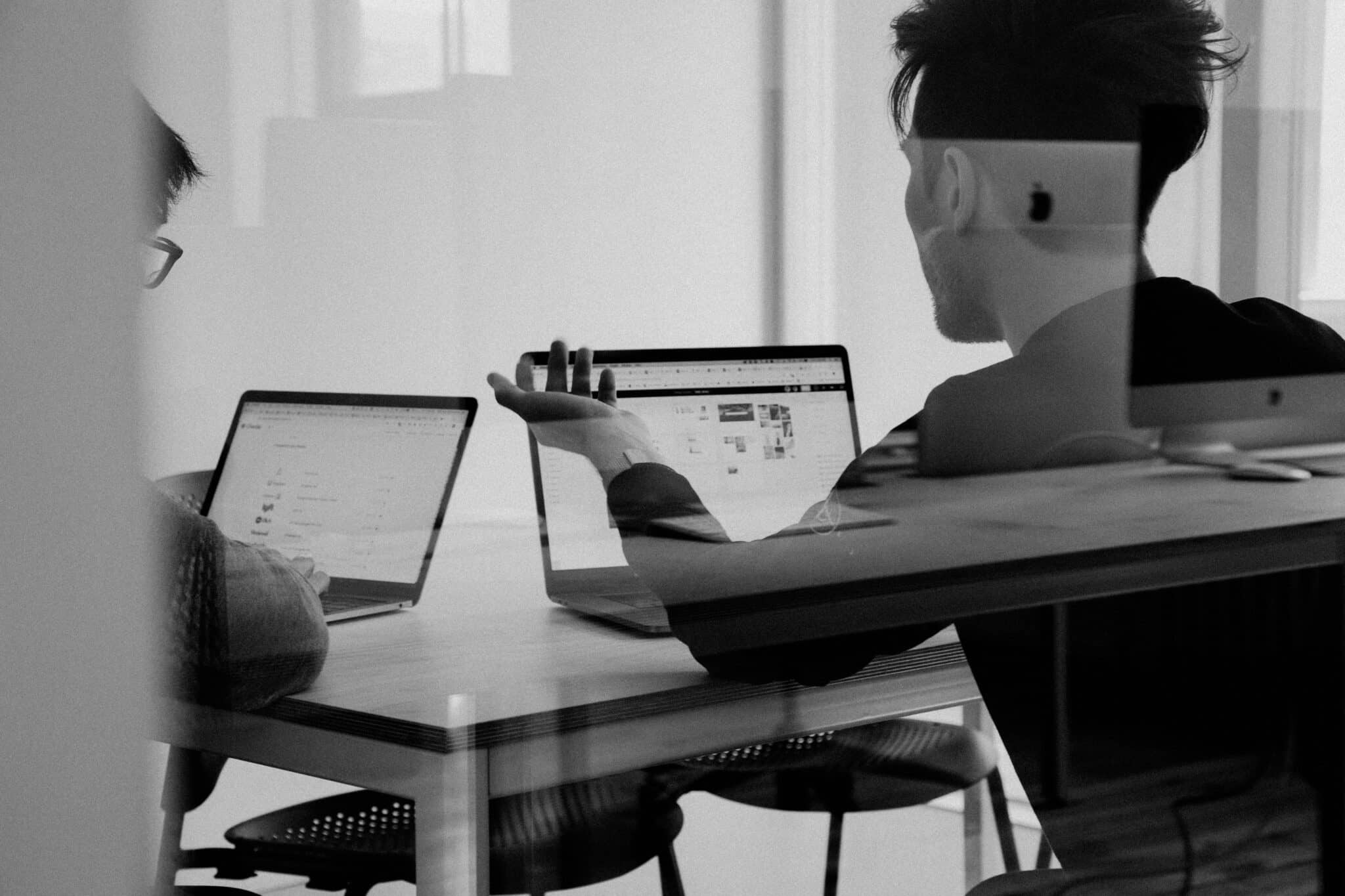 A startup workspace with team collaboration