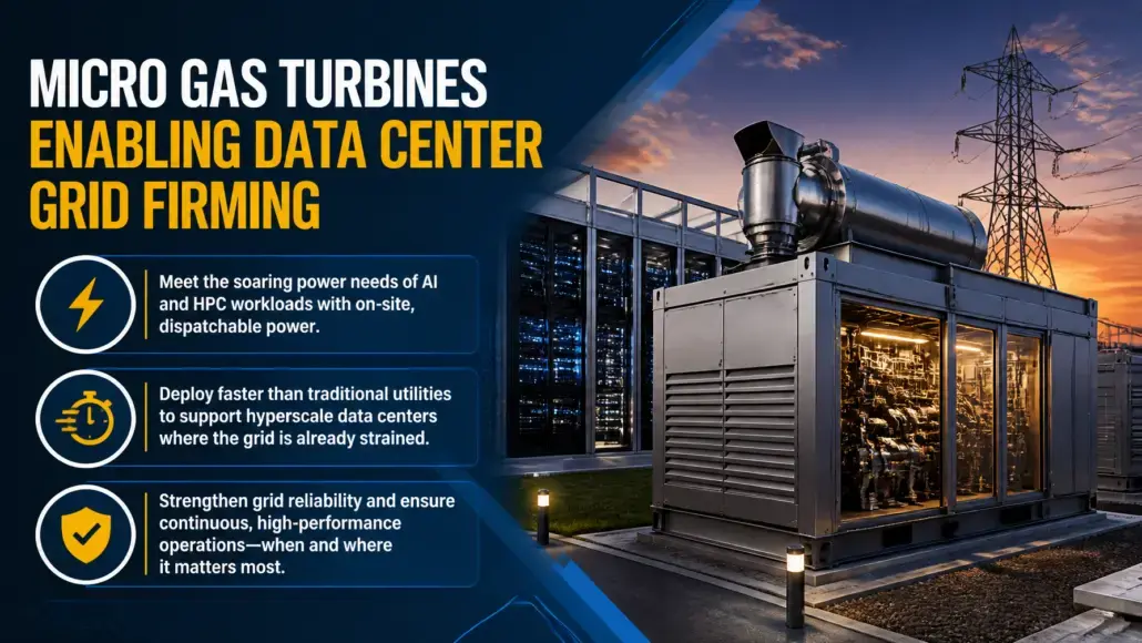 Micro gas turbines presented as on-site firming for AI data centers