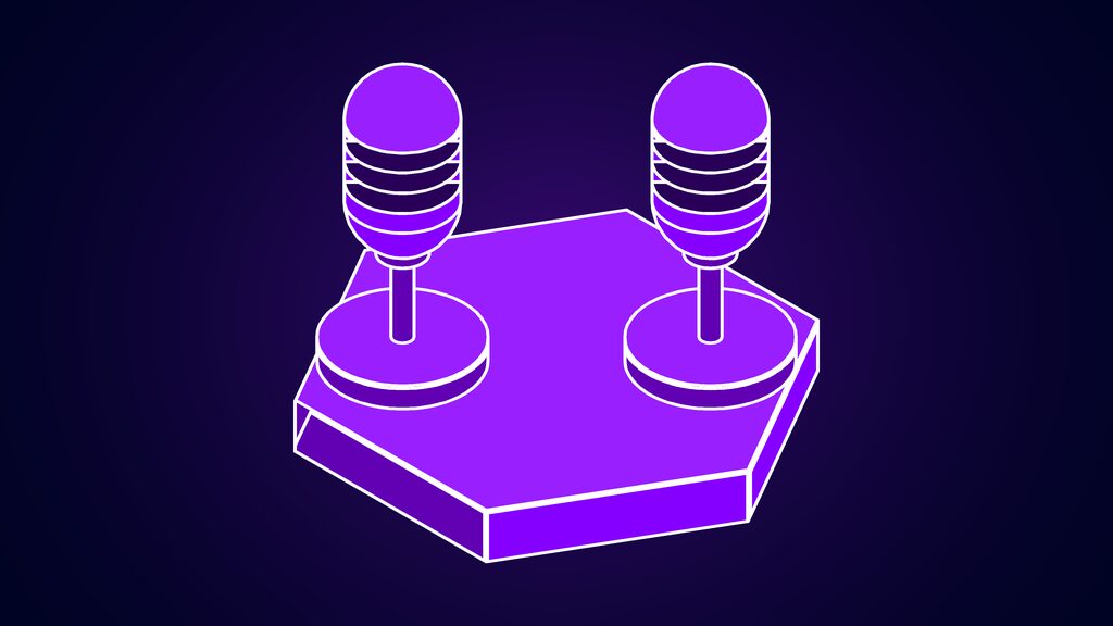 Screenshot of two studio microphones side-by-side illustrating the AI voice cloning case