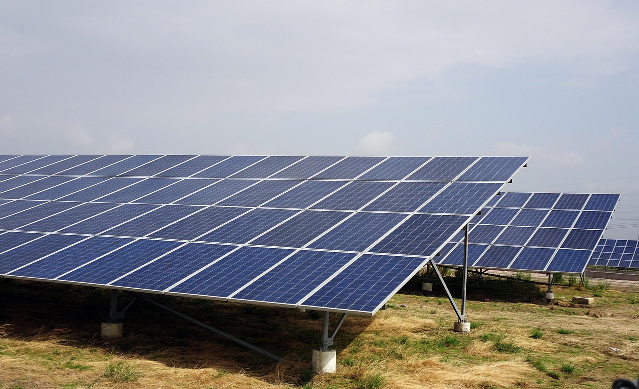 Solar panels in hybrid renewable energy installation