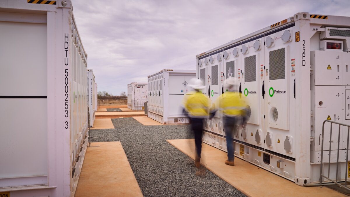 Fortescue North Star battery storage system, part of the Pilbara green grid combining solar, wind and up to 5 GWh of BESS