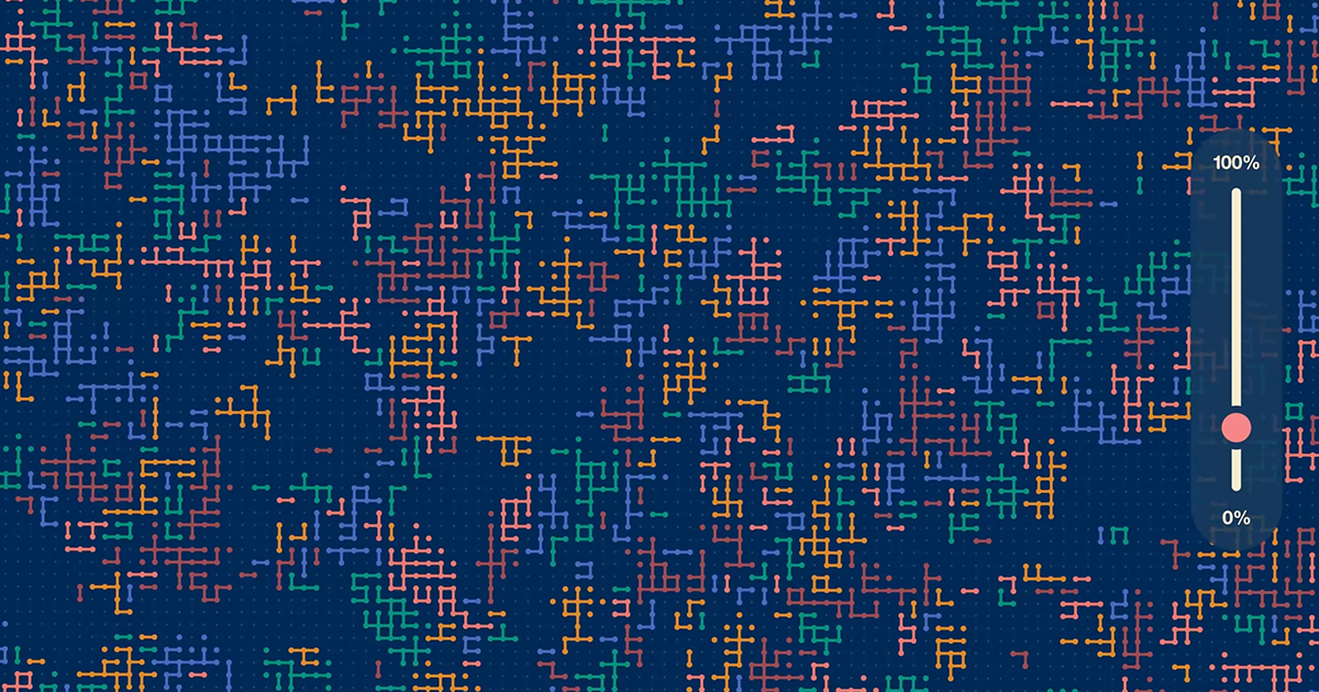 Visual illustration of percolation networks showing phase transitions
