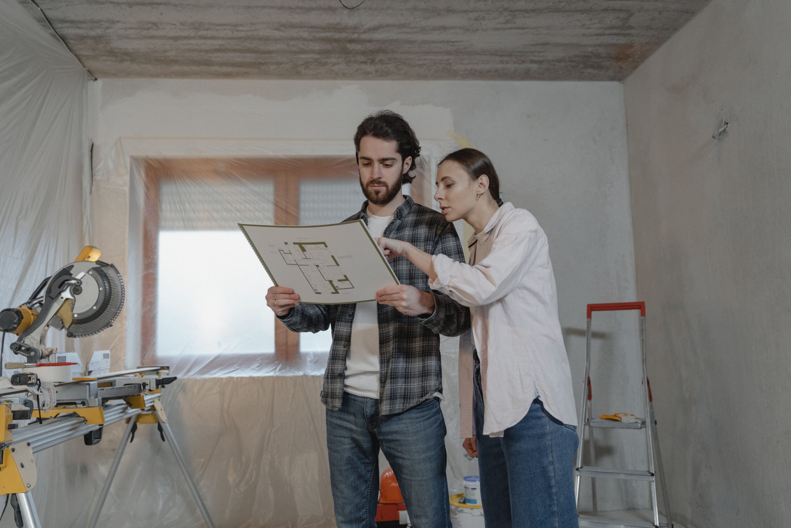 A DIY or professional renovation work scene