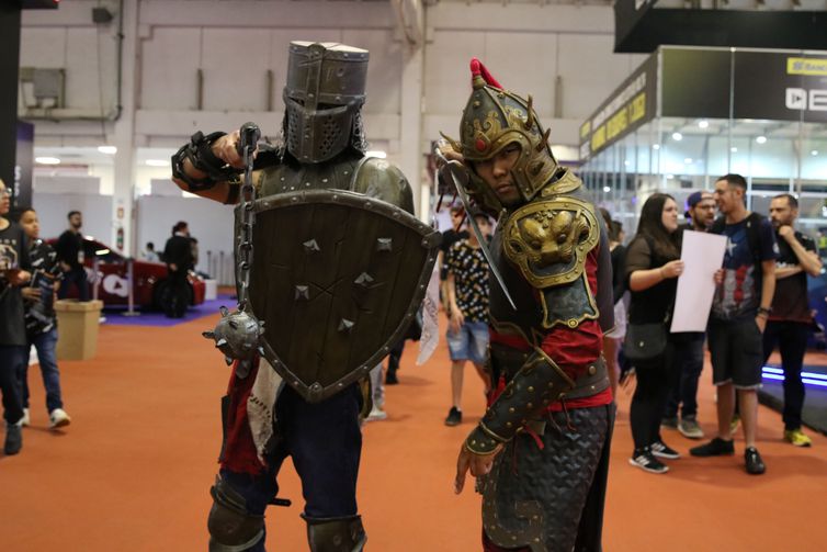 Gathering of cosplayers at a comic convention