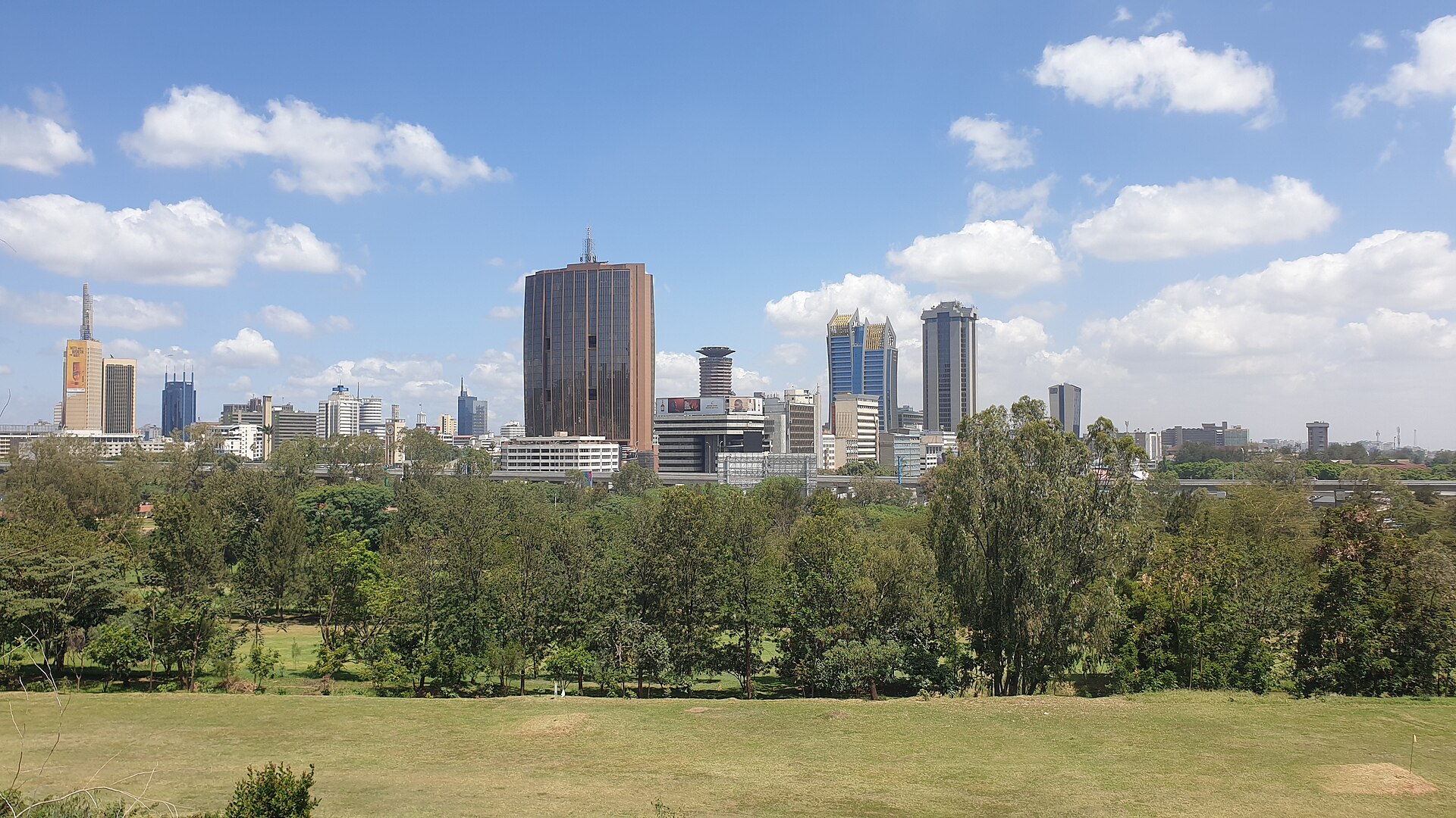 Nairobi's Central Business District skyline, home to the NSE and Safaricom headquarters