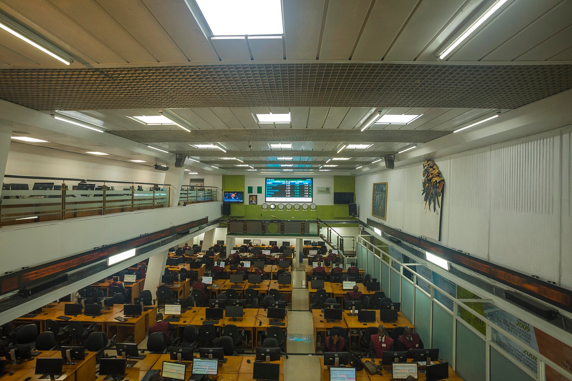 Nigerian Exchange trading floor during October 2 session, showing mixed sentiment ahead of month-end close