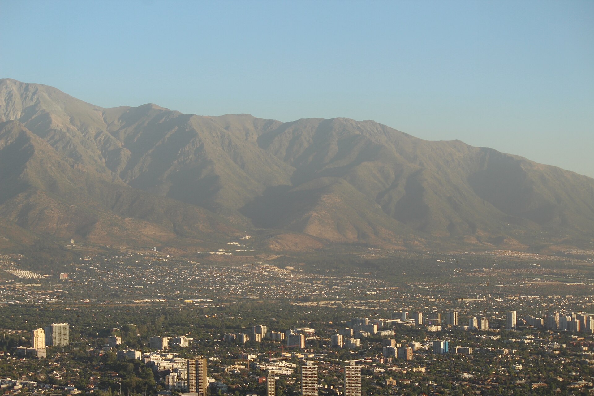 Santiago cityscape with the Andes mountains in the background