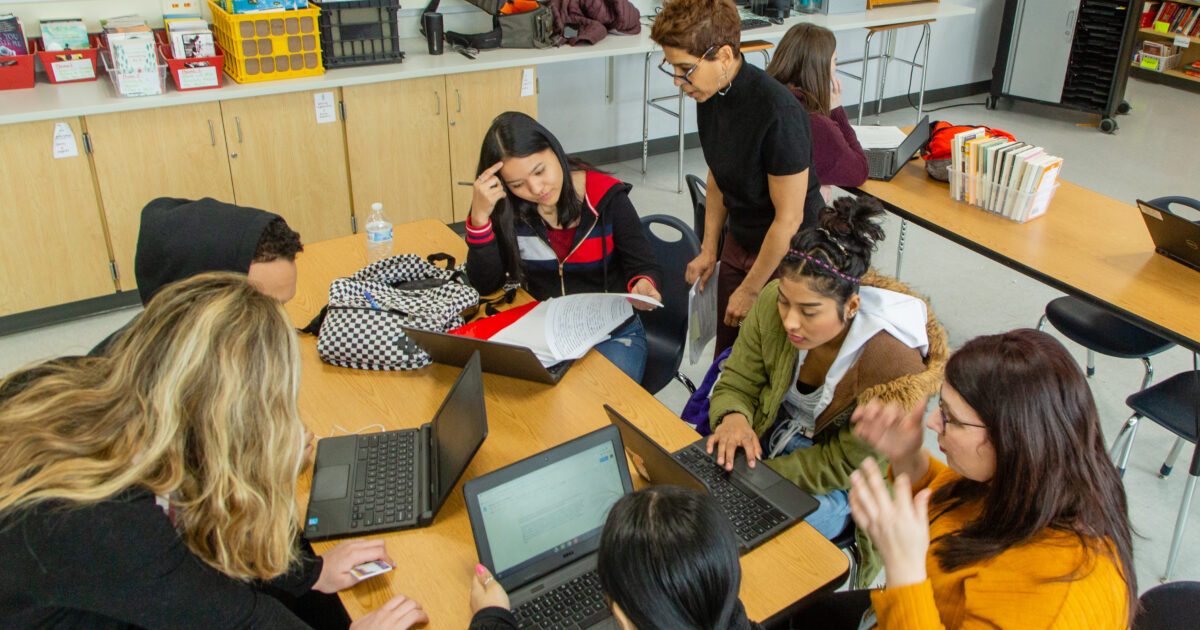 University classroom with technology integration
