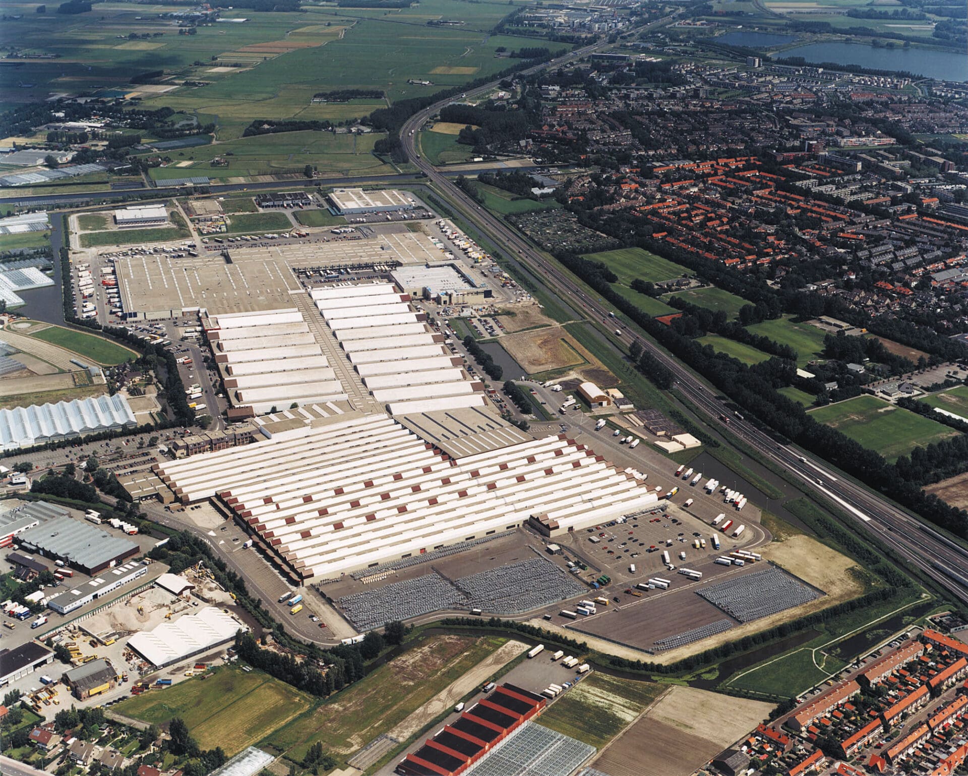 Aerial view of Royal FloraHolland auction facilities