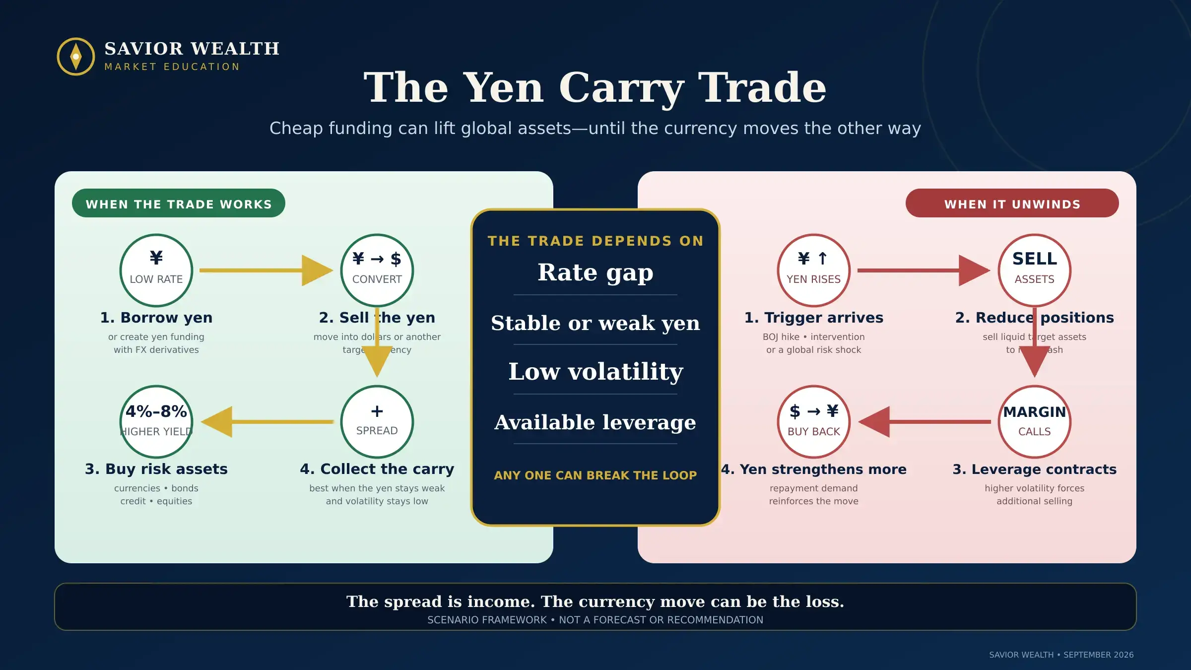 Yen carry trade explanation graphic