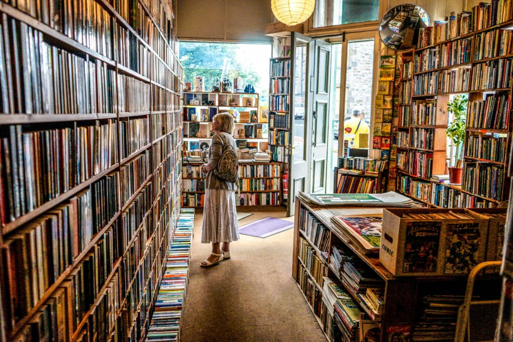 Interior of a modern independent bookstore in the US