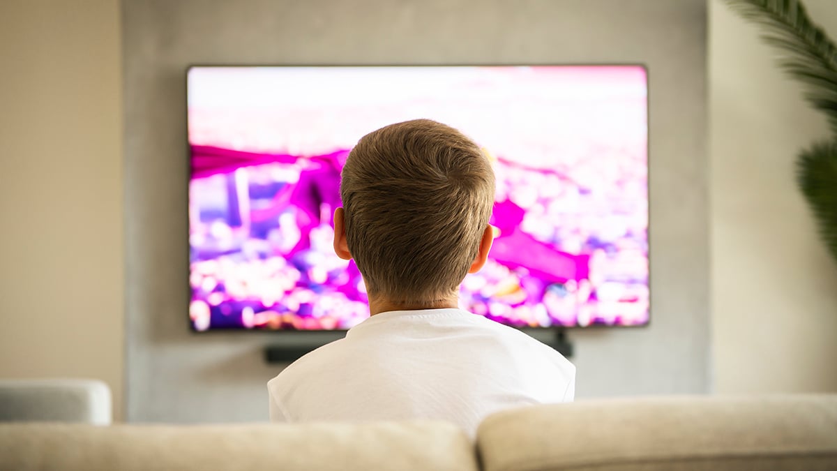 Child watching a screen