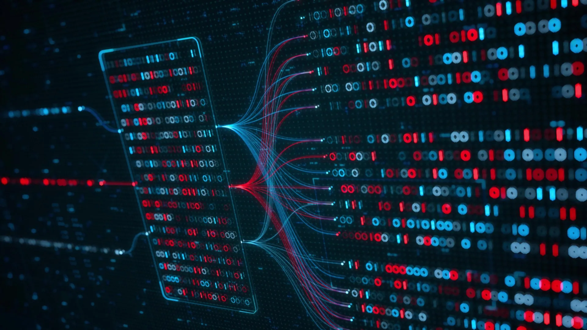 AI and Machine Learning data flow concept image