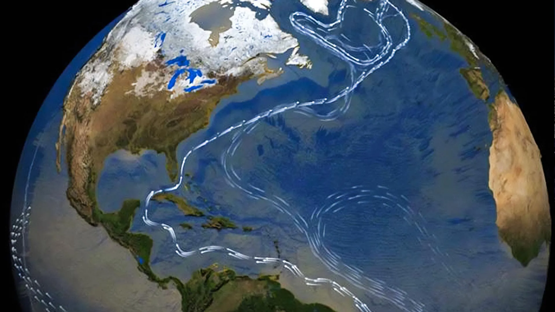 AMOC satellite visualization showing Atlantic circulation