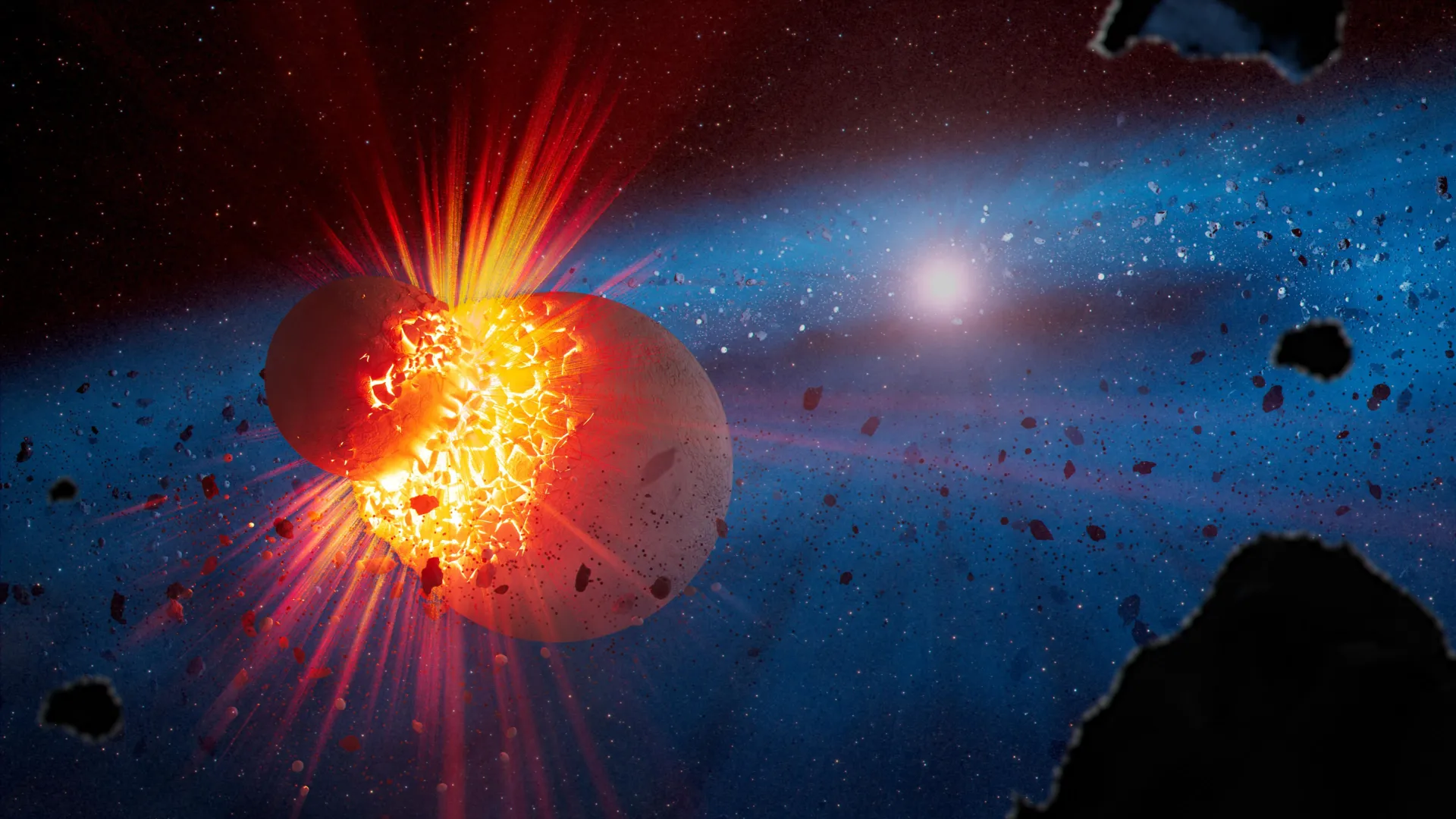 Extreme debris disk around a young star