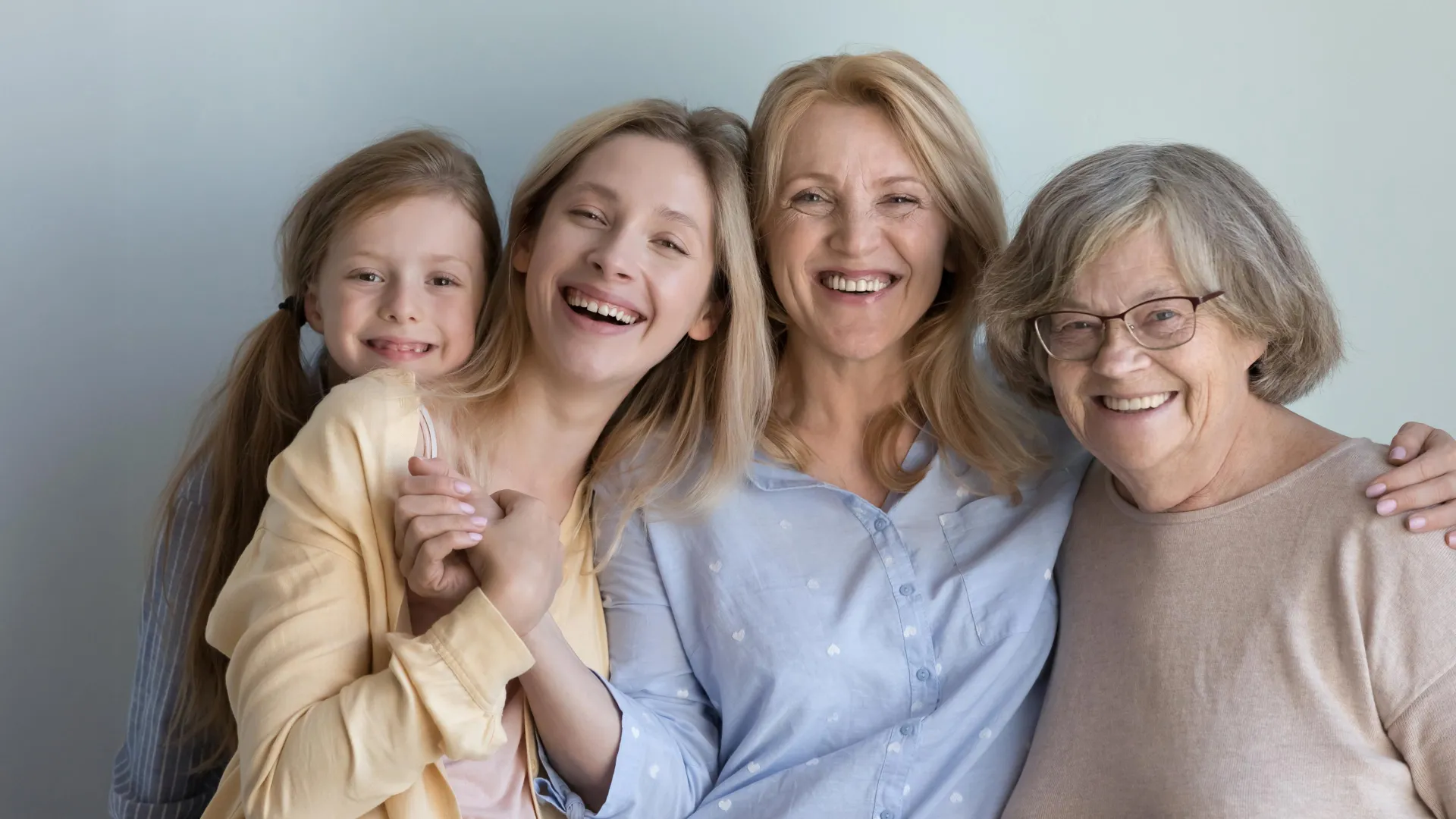 Four generations of women representing family longevity study