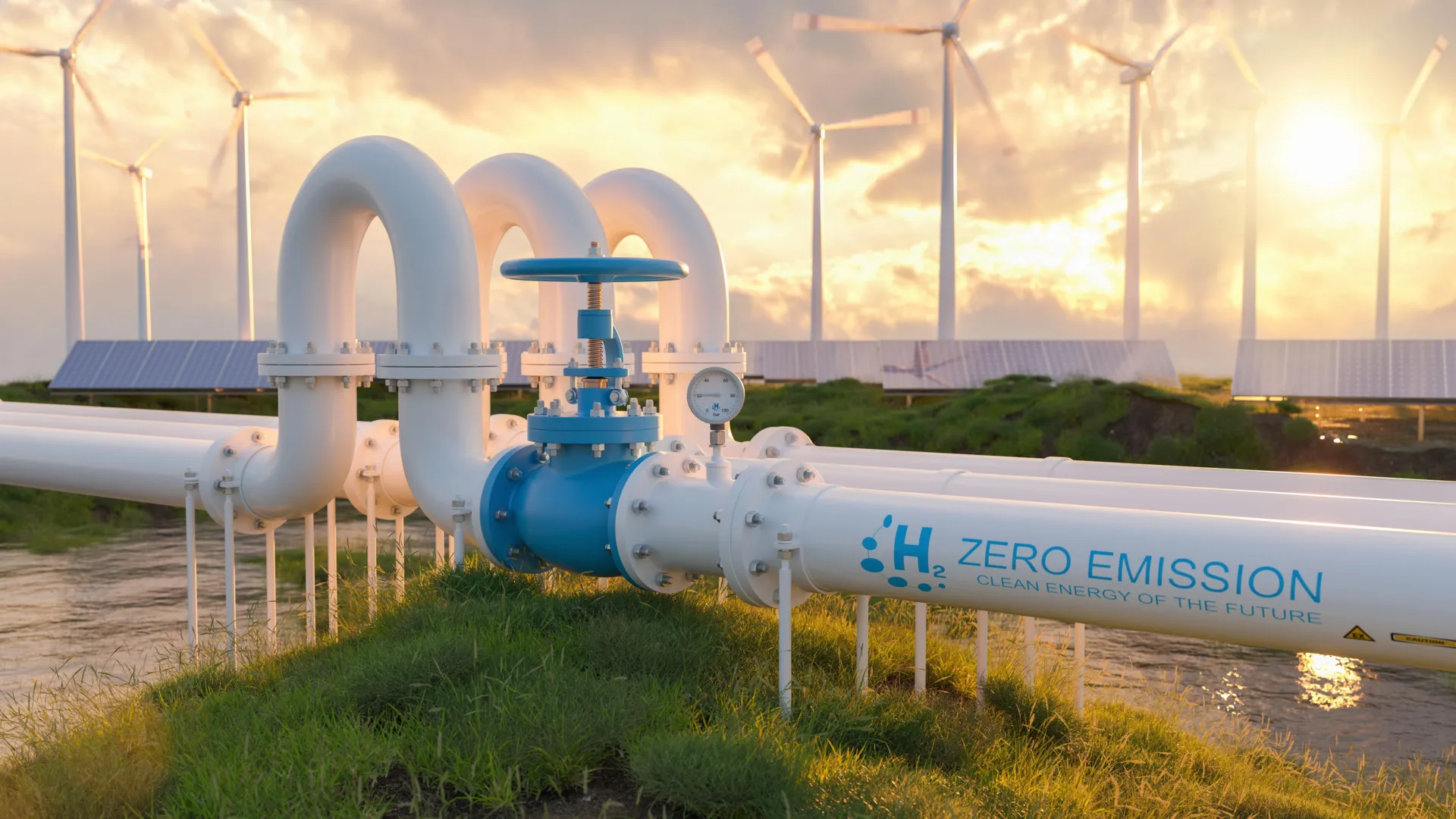 Green hydrogen production with wind turbines