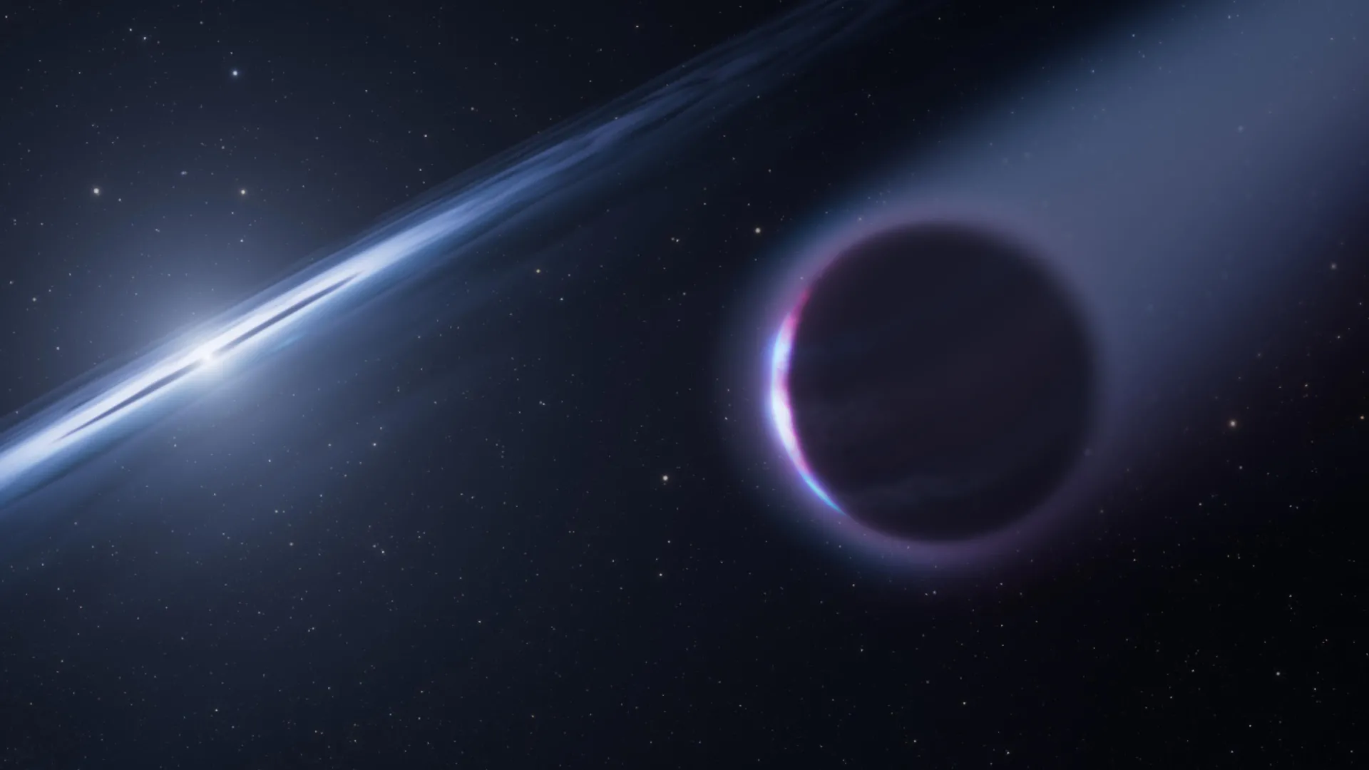 Diagram illustrating the white dwarf HS 0209+0832 and its surrounding debris