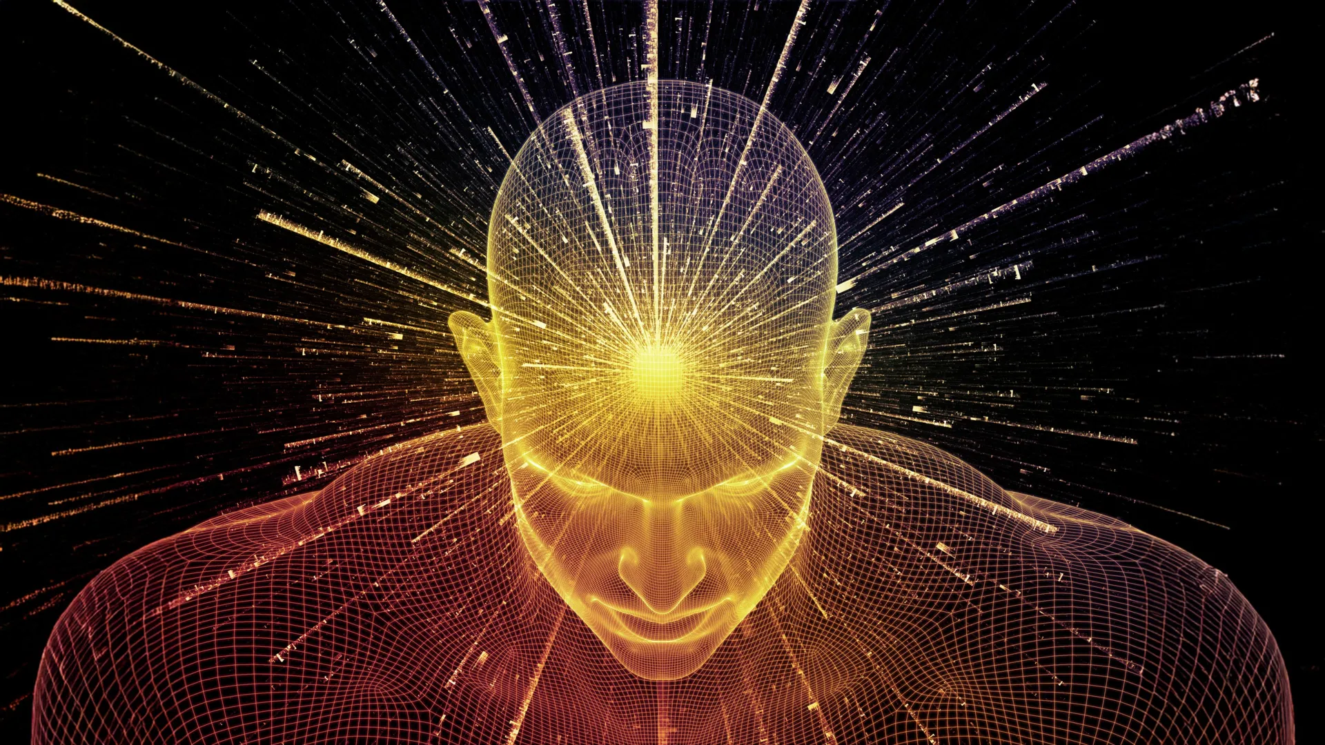 Human brain with intellectual power visualization
