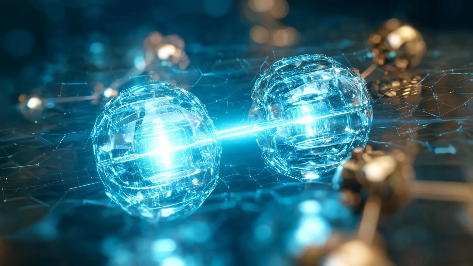 Conceptual illustration of majorana qubits and quantum entanglement in a superfluid environment