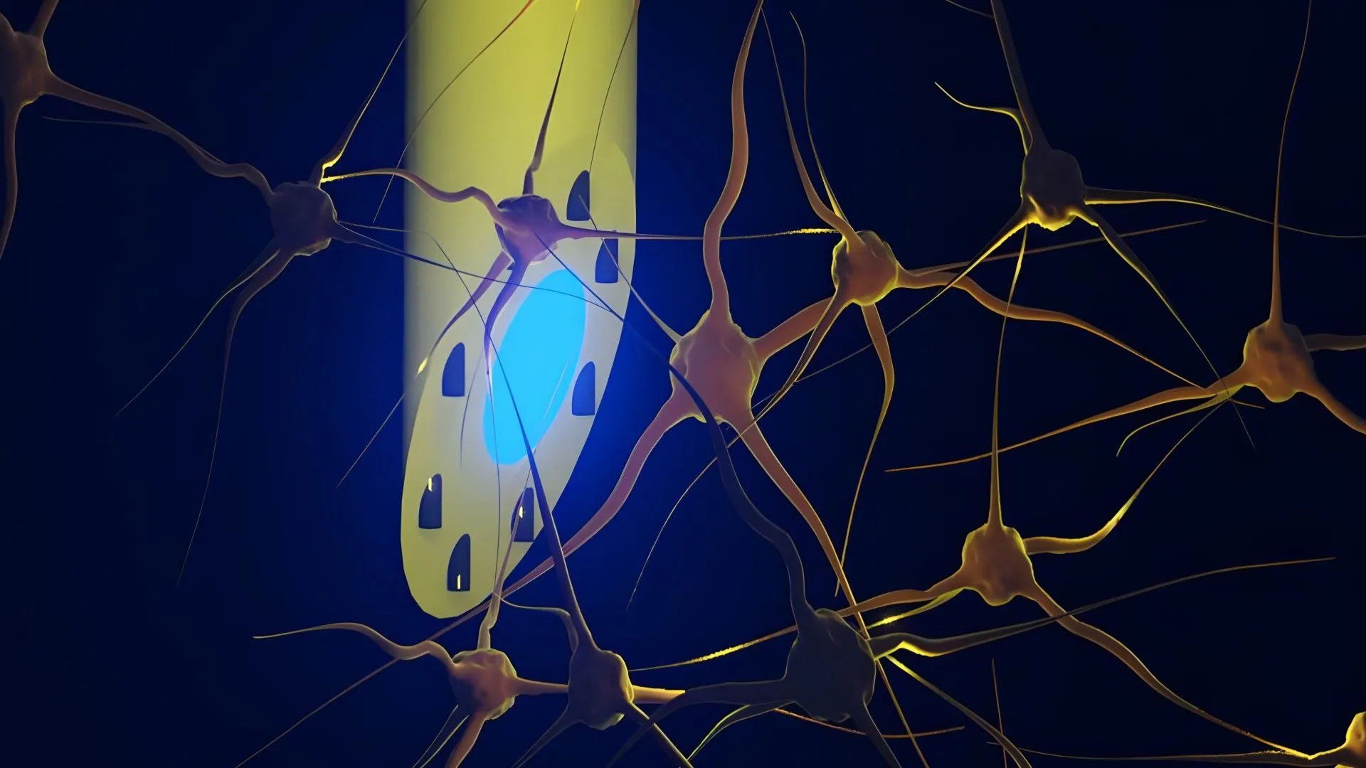 Illustration of the microfluidic axialtrode brain implant