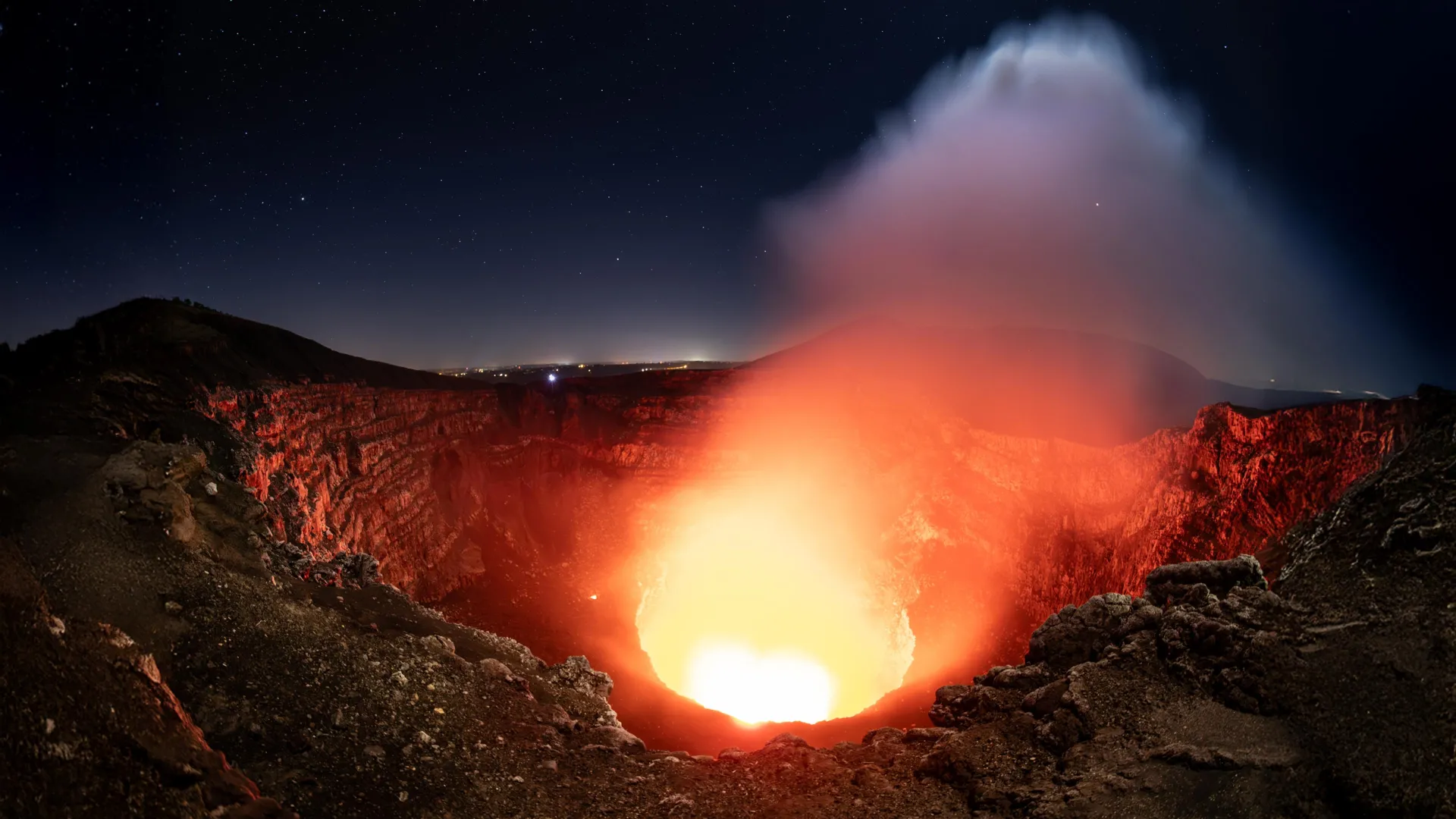 Illustration of molten magma beneath Masaya volcano in Nicaragua