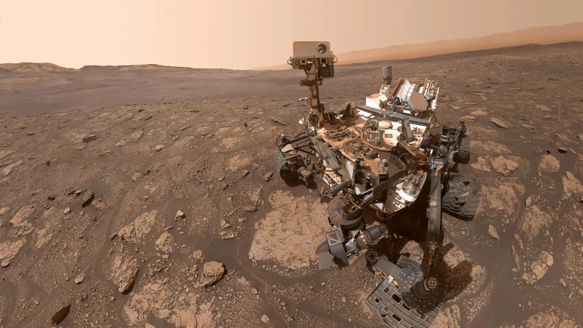 NASA Curiosity rover selfie at the Mary Anning site on Mars, where organic molecules have been detected