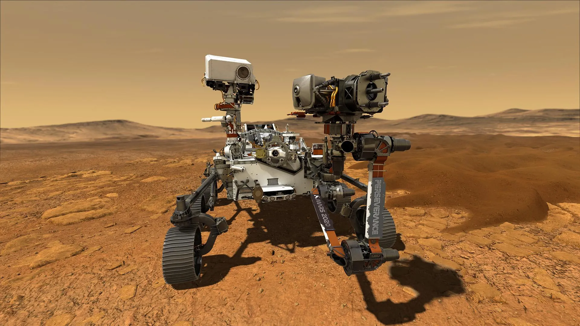 Perseverance rover on the surface of Mars