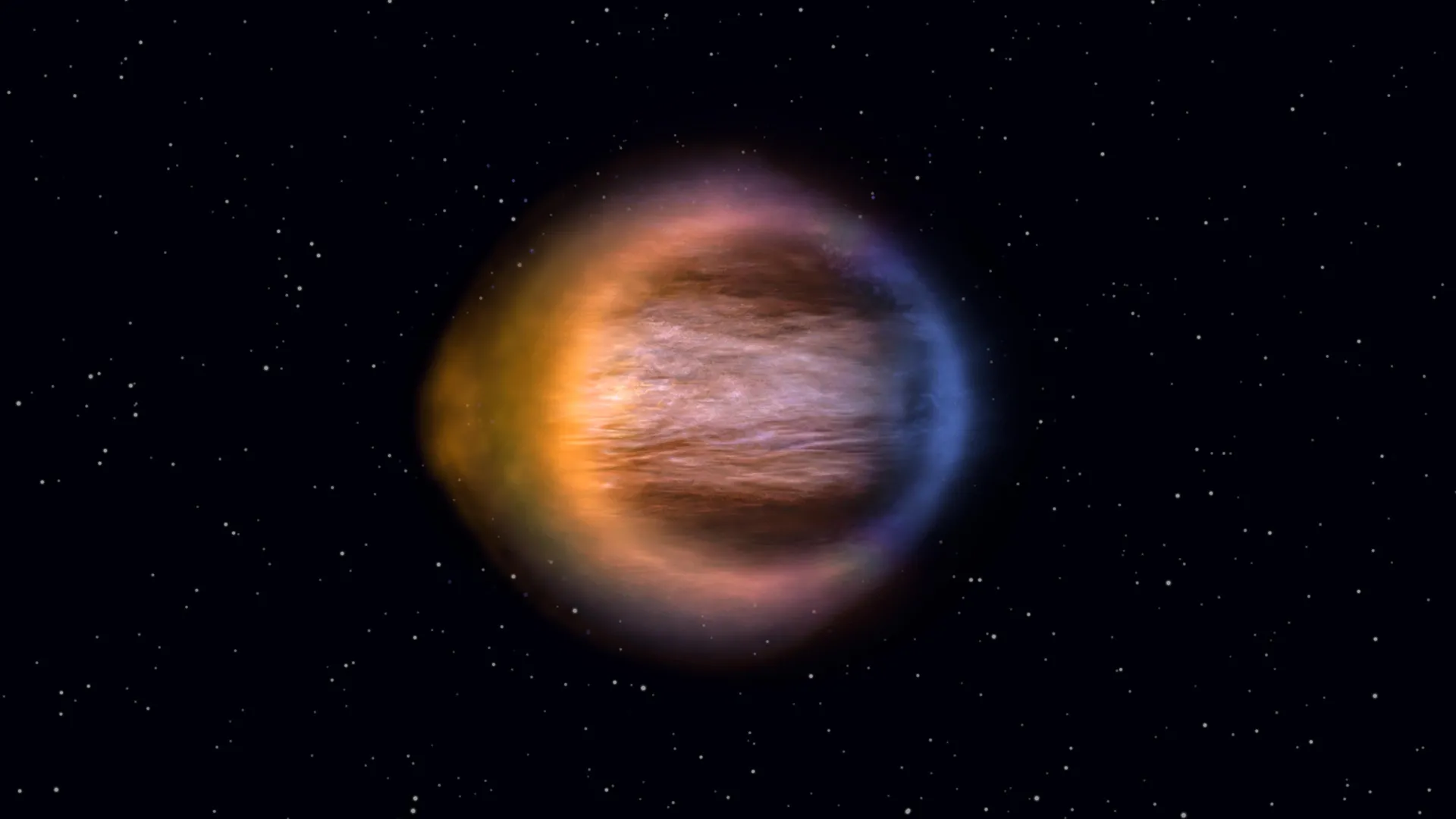 Diagram showing the bulging atmosphere of exoplanet WASP-17b