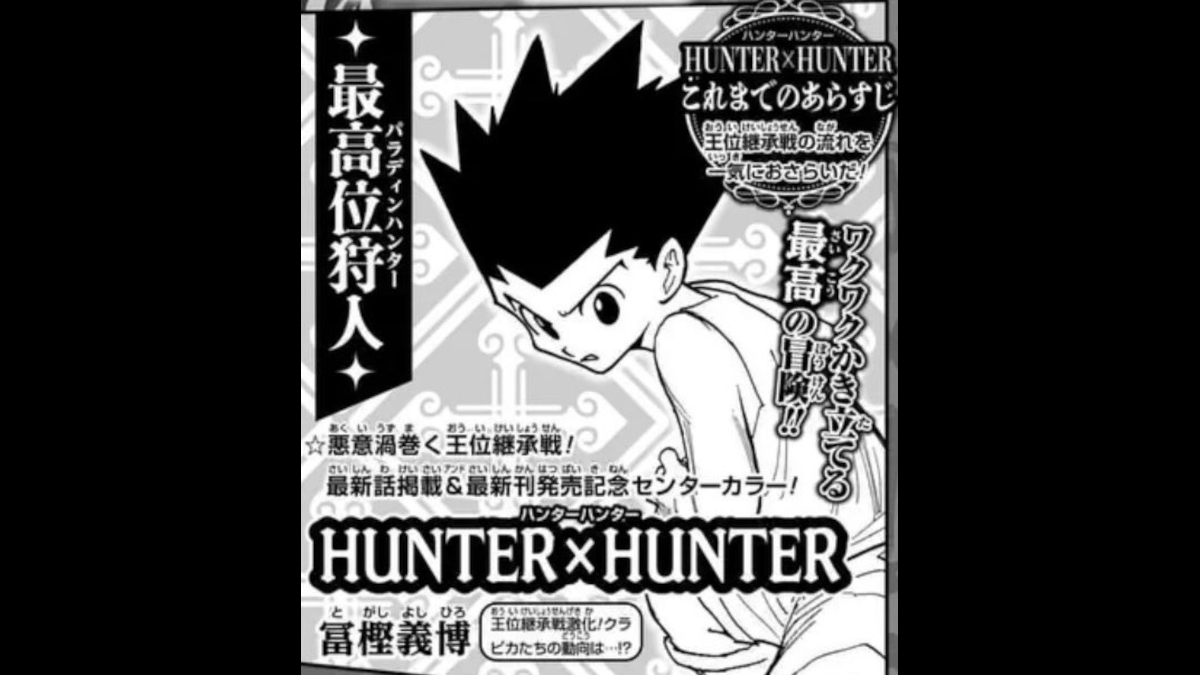 Hunter x Hunter Volume 39 cover art signaling the manga's highly anticipated return