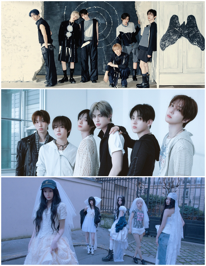 NCT WISH, ILLIT, and KICKFLIP promotional imagery
