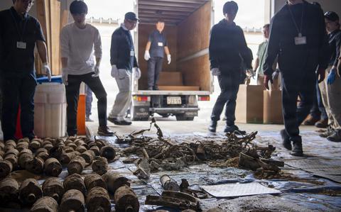 WWII aircraft artifacts and munitions uncovered at Yokota Air Base reveal the site's Japanese military history