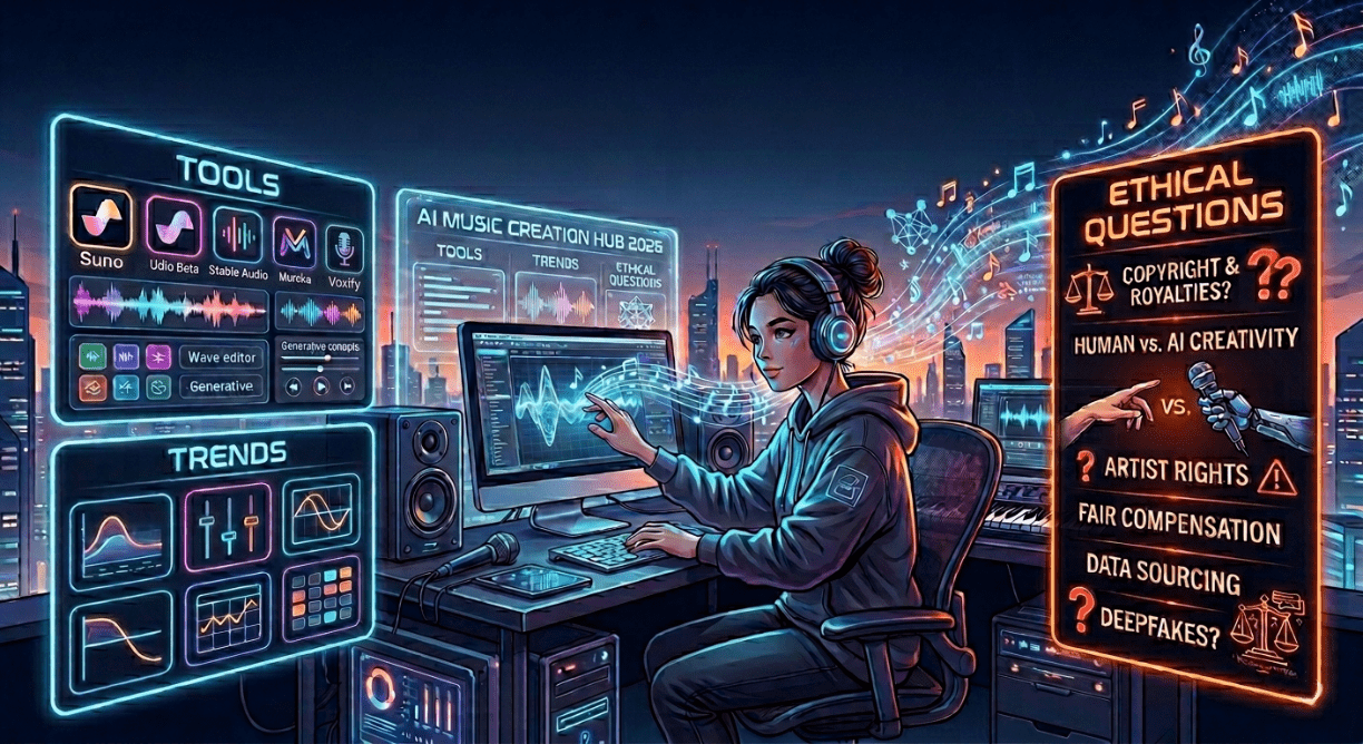 AI music generation tools trends and ethics 2026