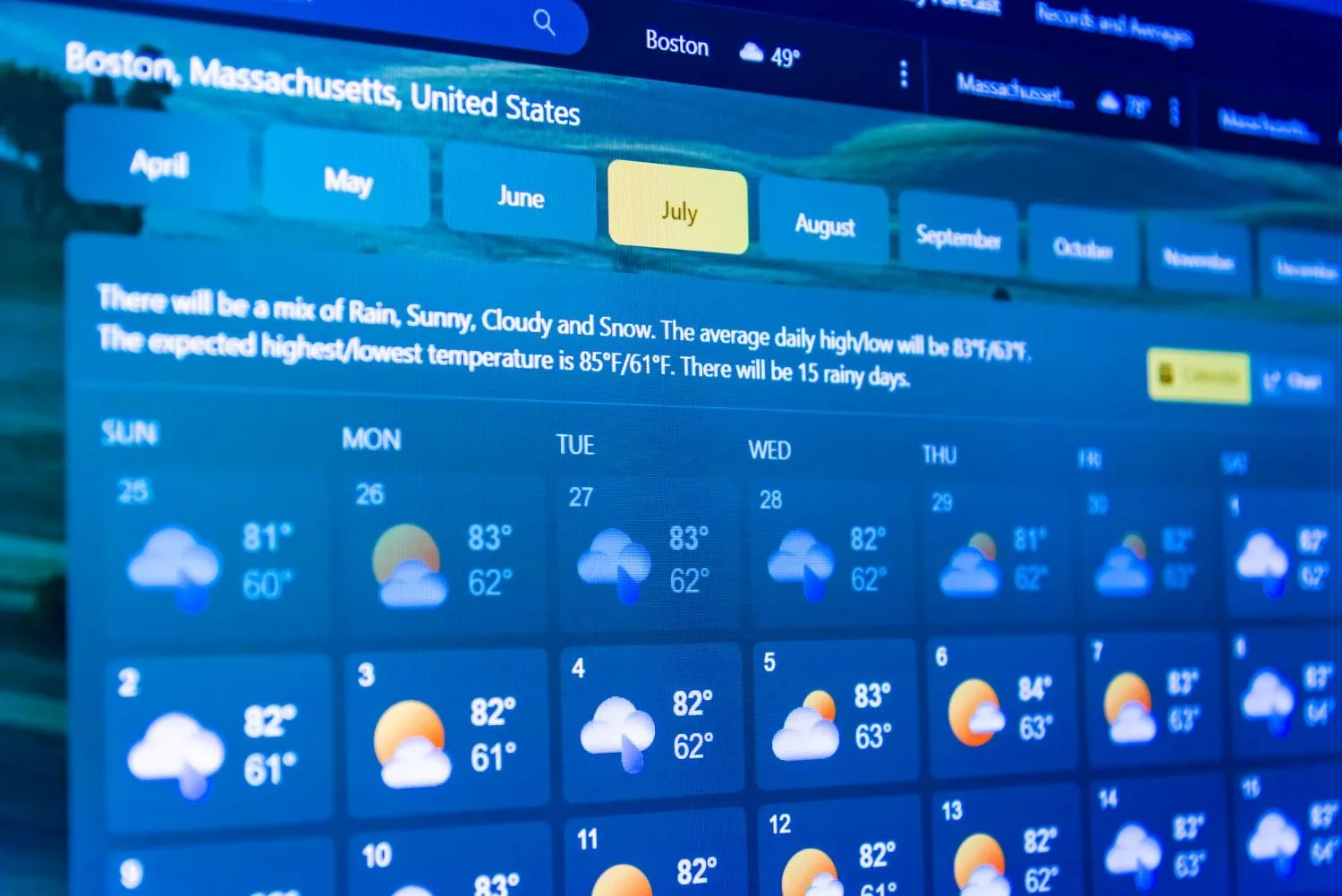 AI weather forecasting visualization