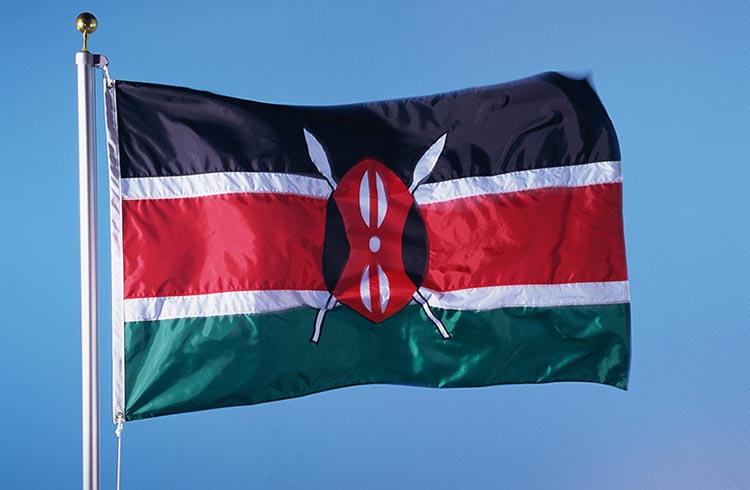 Kenya flag with tech hub cityscape representing the country's rise as Africa's VC destination