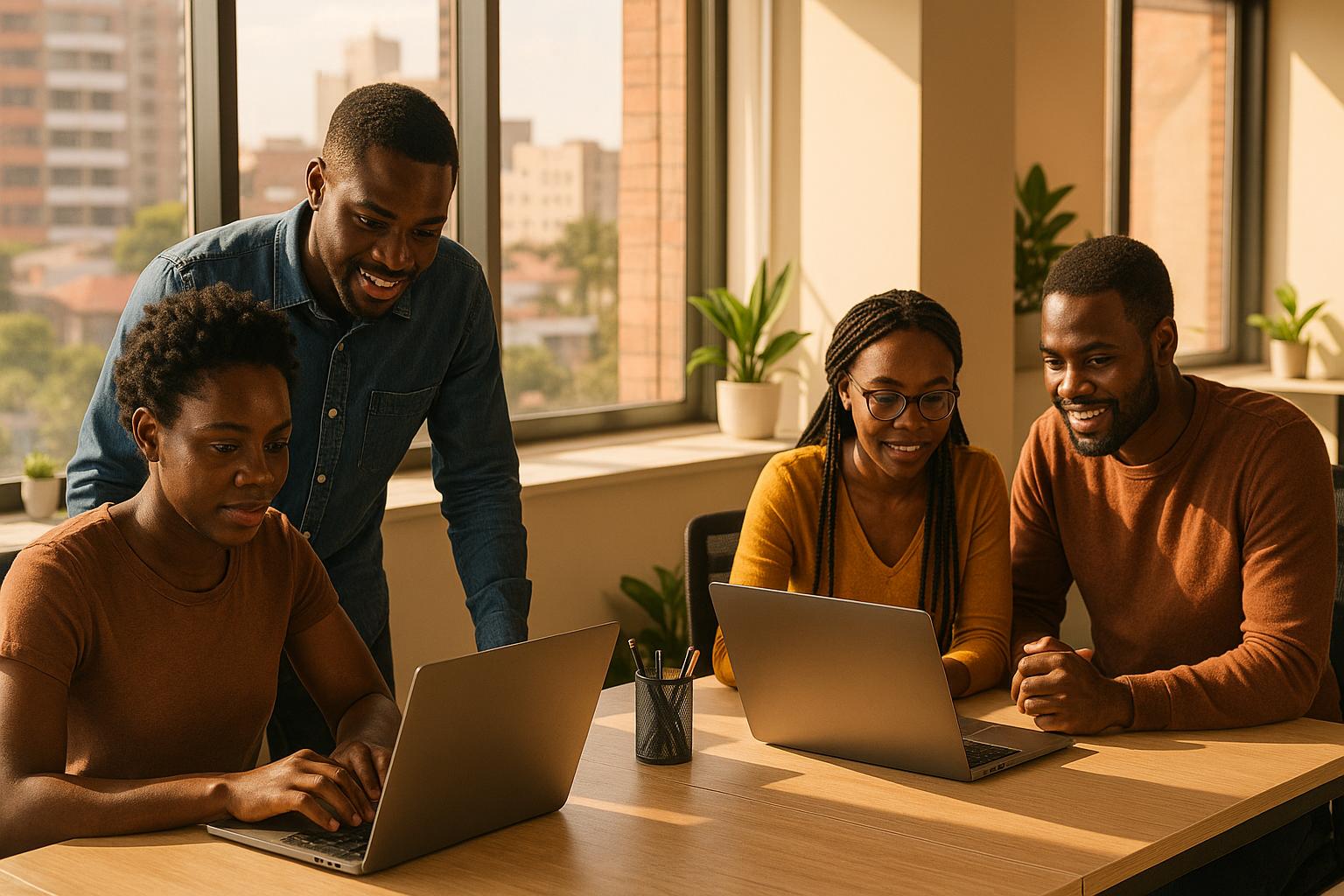 African startup founders and investors at a tech event