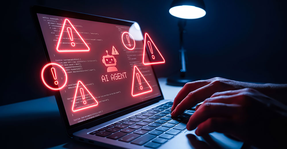 Visual representation of invisible AI agents creating enterprise security risks
