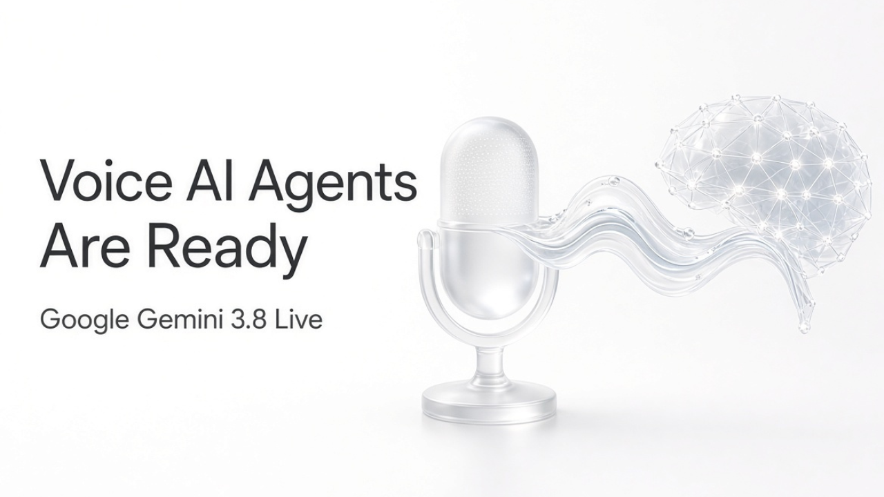 Google Gemini 3.8 Live announcement graphic