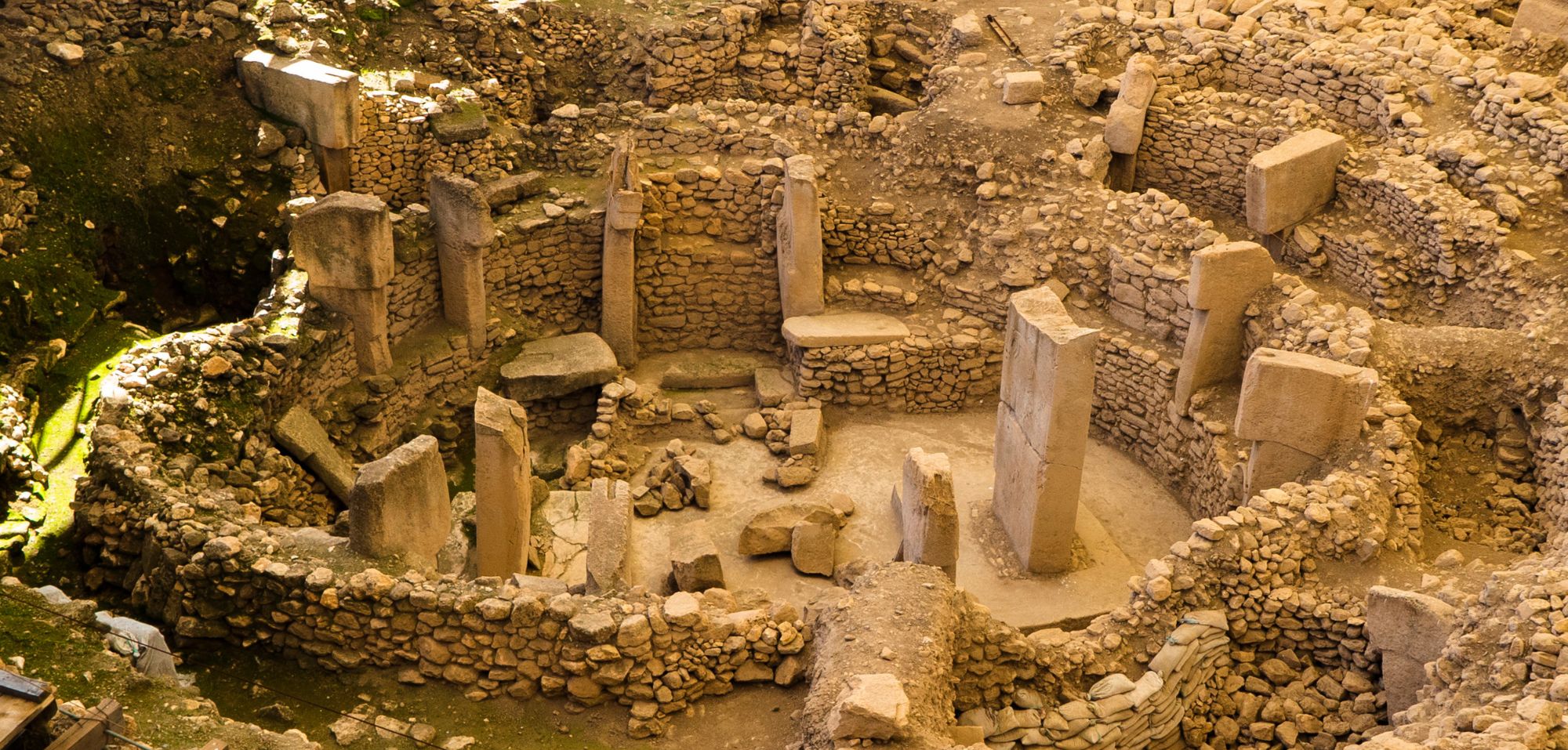 Aerial view of Romanian megastructure excavation showing scale of ancient construction
