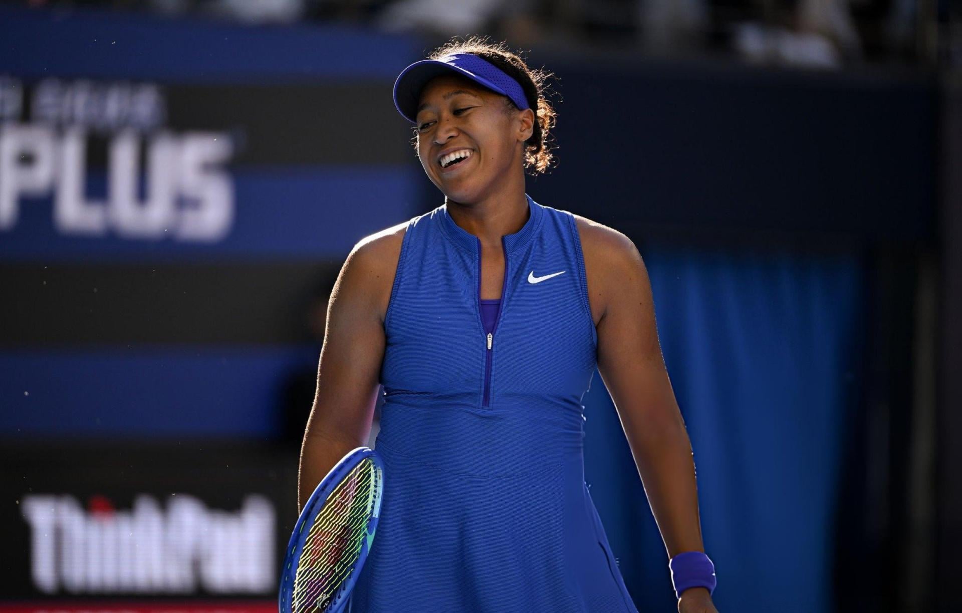 Naomi Osaka reacting during her match against Karolina Muchova in Beijing