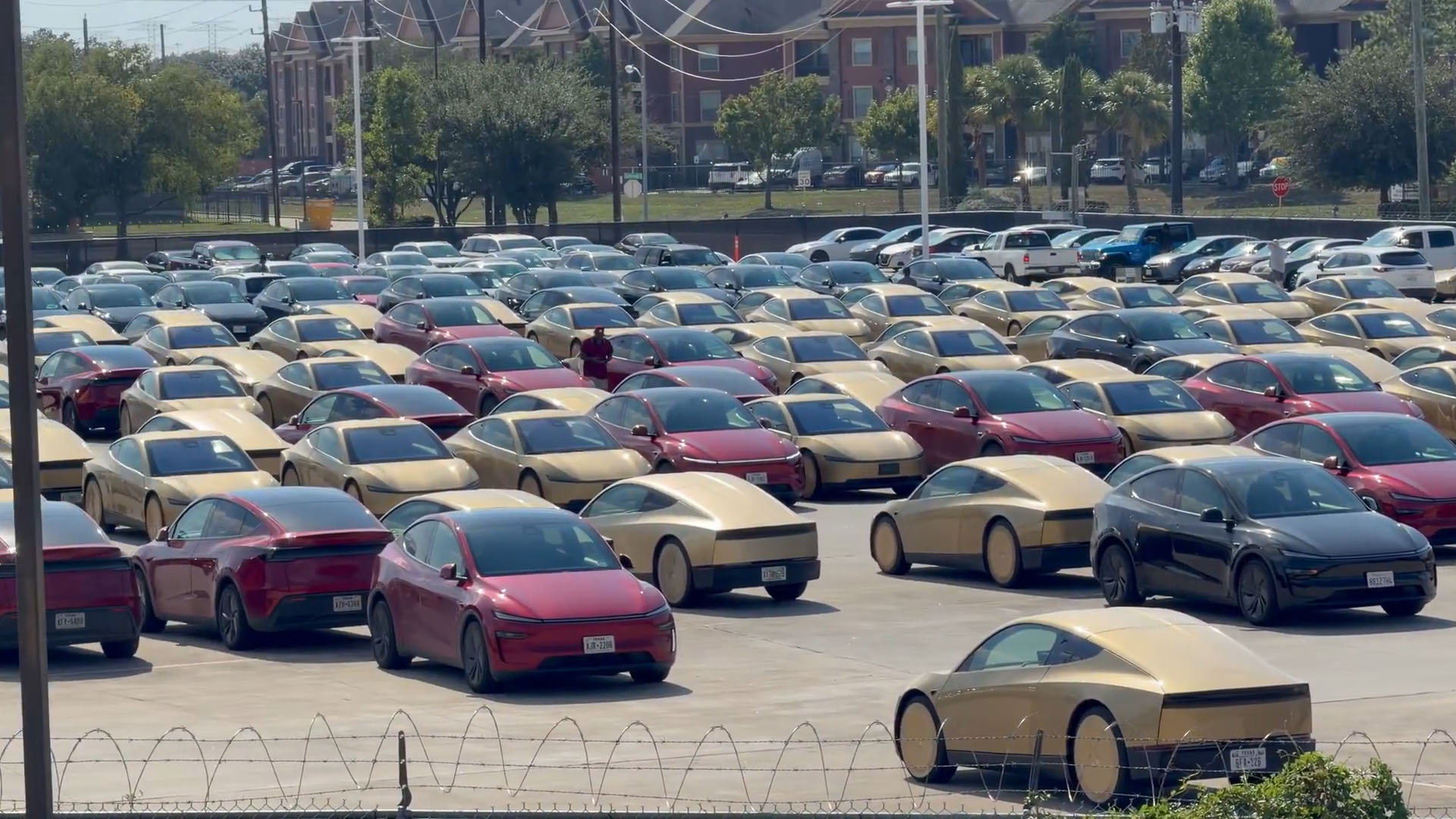 Cybercab lot in Houston, Texas