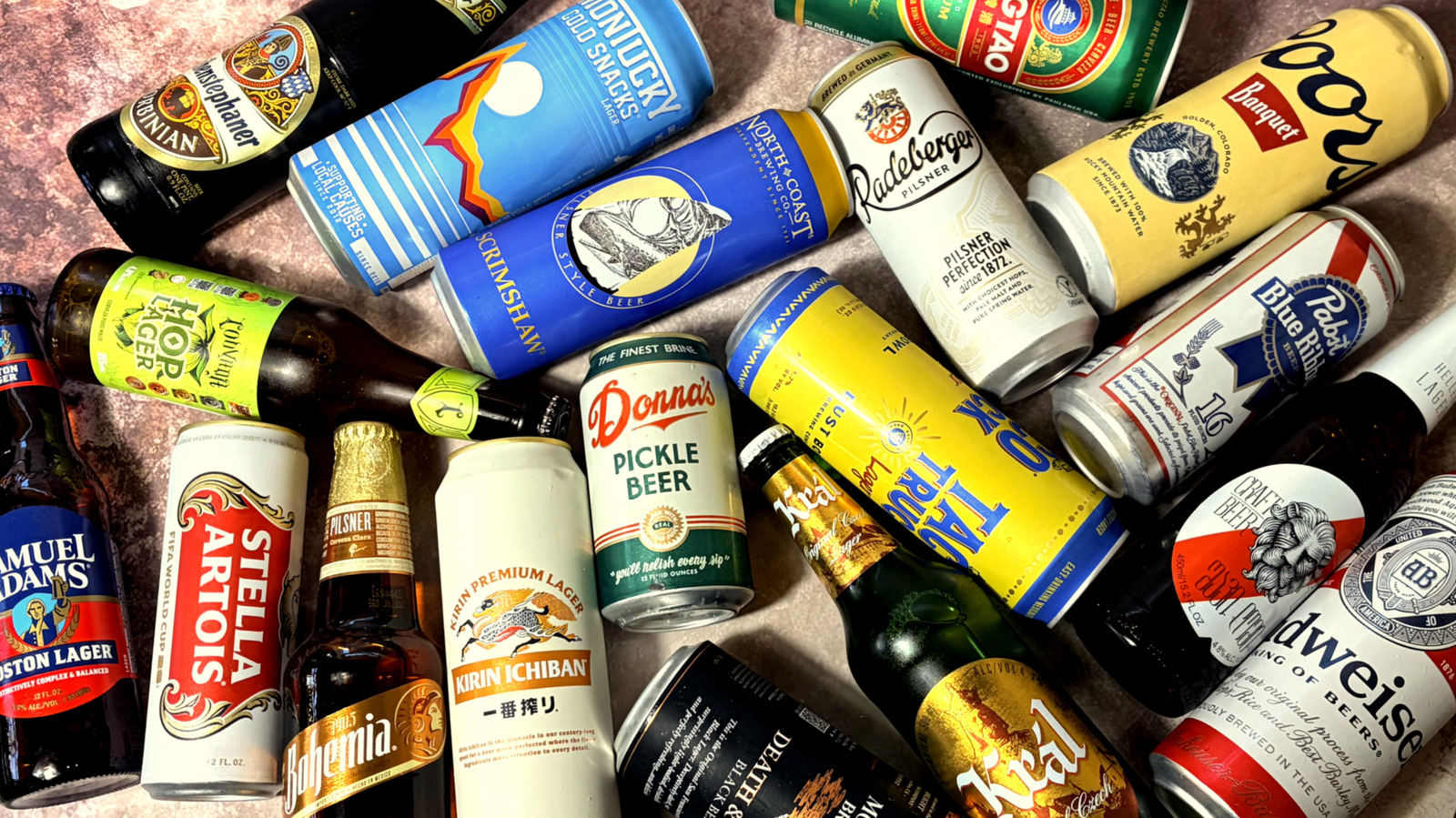Lager beer tasting spread