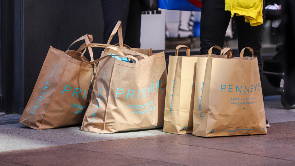 Primark store interior with clothing racks