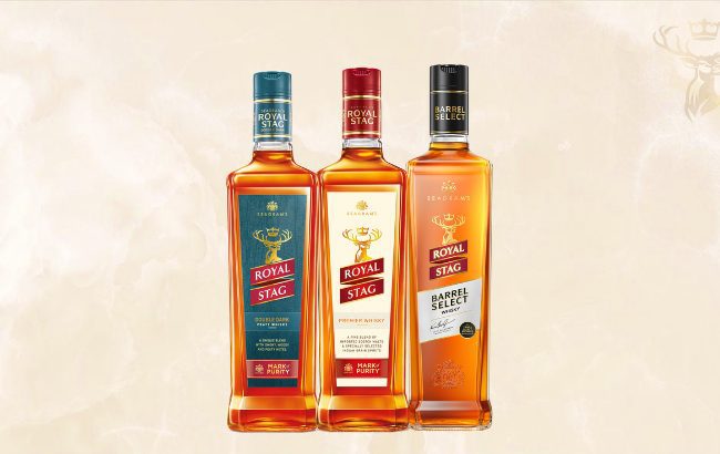 Royal Stag whisky bottle, a key Pernod Ricard brand in India