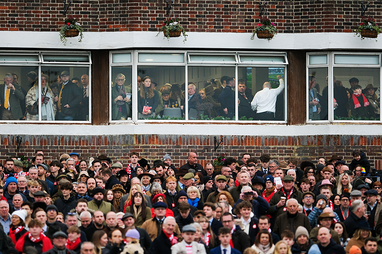 Crowd at races illustrating UK academic workforce stratification