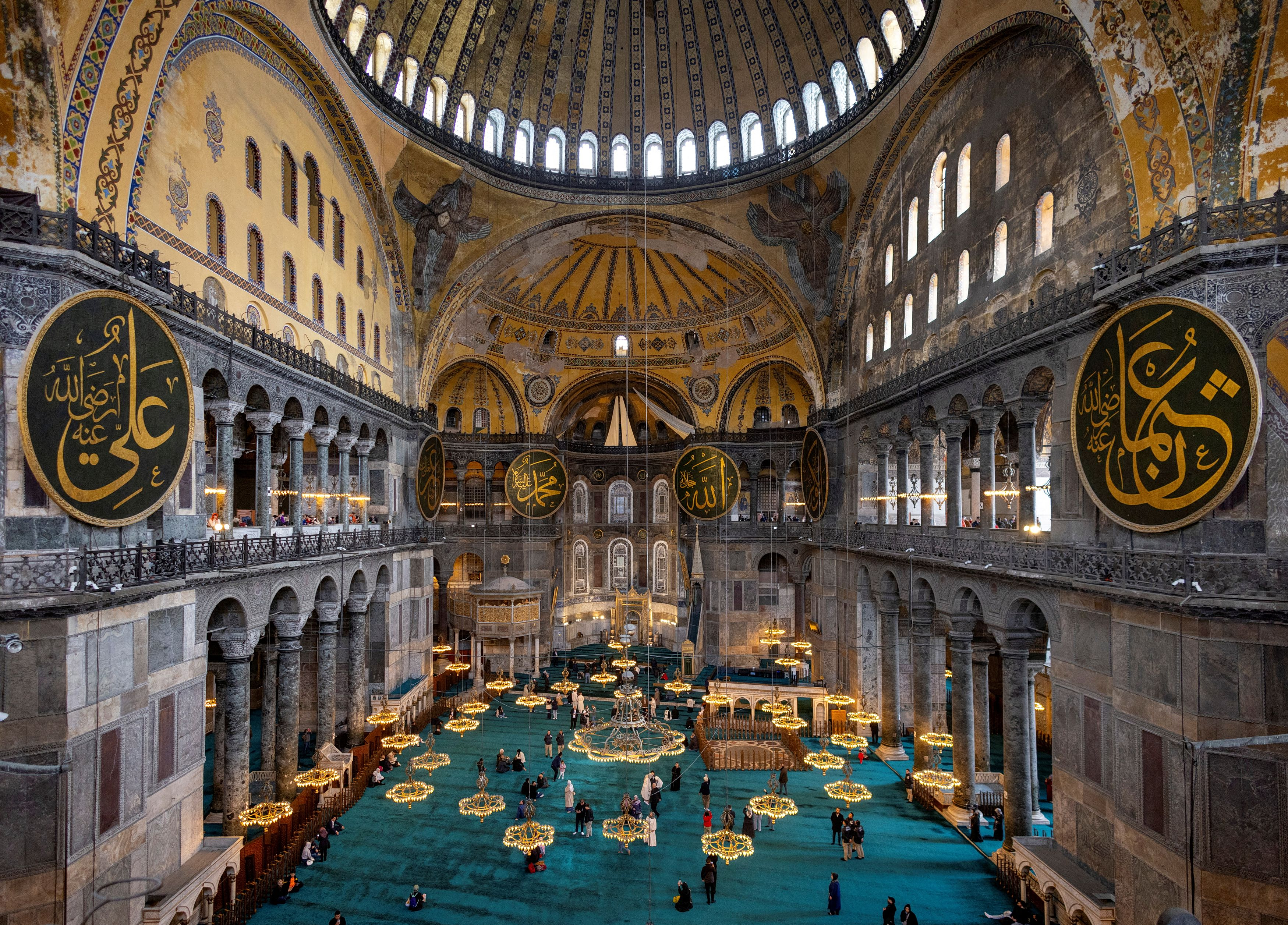 Hagia Sophia exterior showing restoration scaffolding