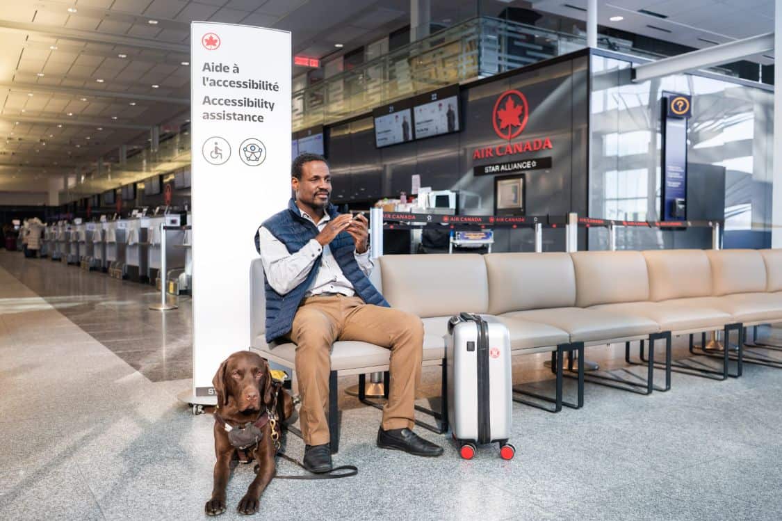 Air Canada's accessibility initiative banner highlighting their 2026-2029 plan for disability inclusion